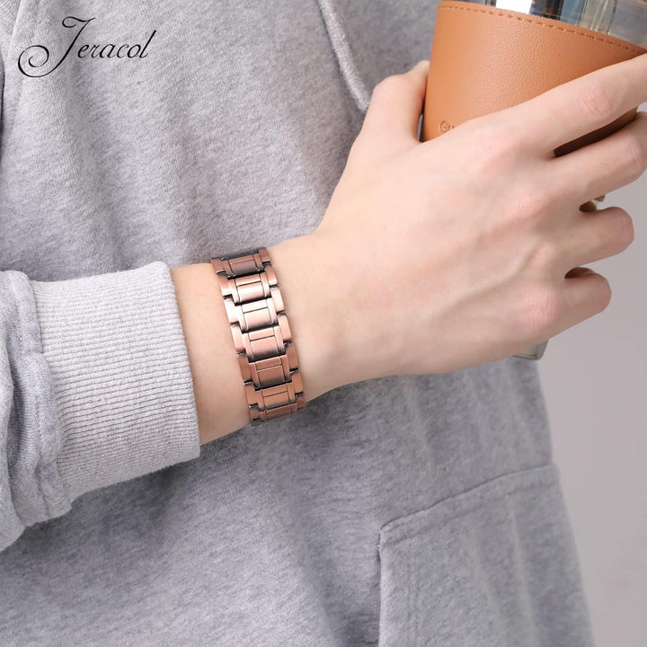 99.99% Soild Copper Bracelets for Men,3X Magnetic Bracelets Men with Ultra Strength Magnets,Adjustable Size&Jewelry Gift Box