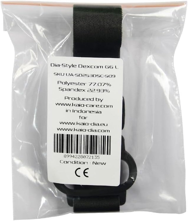 Dia-Style - Elastic Armband for Dexcom G6 Sensor - Elastic Strap for Diabetic with CGM (L (29-38 Cm))