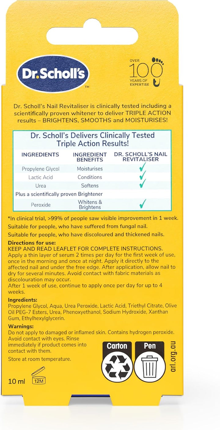 Nail Revitaliser Serum 10Ml - Visible Results in Just 2 Days, Triple Action: Brightens, Smooths and Moisturises, Nails and Toenails Damaged by Fungal Nail