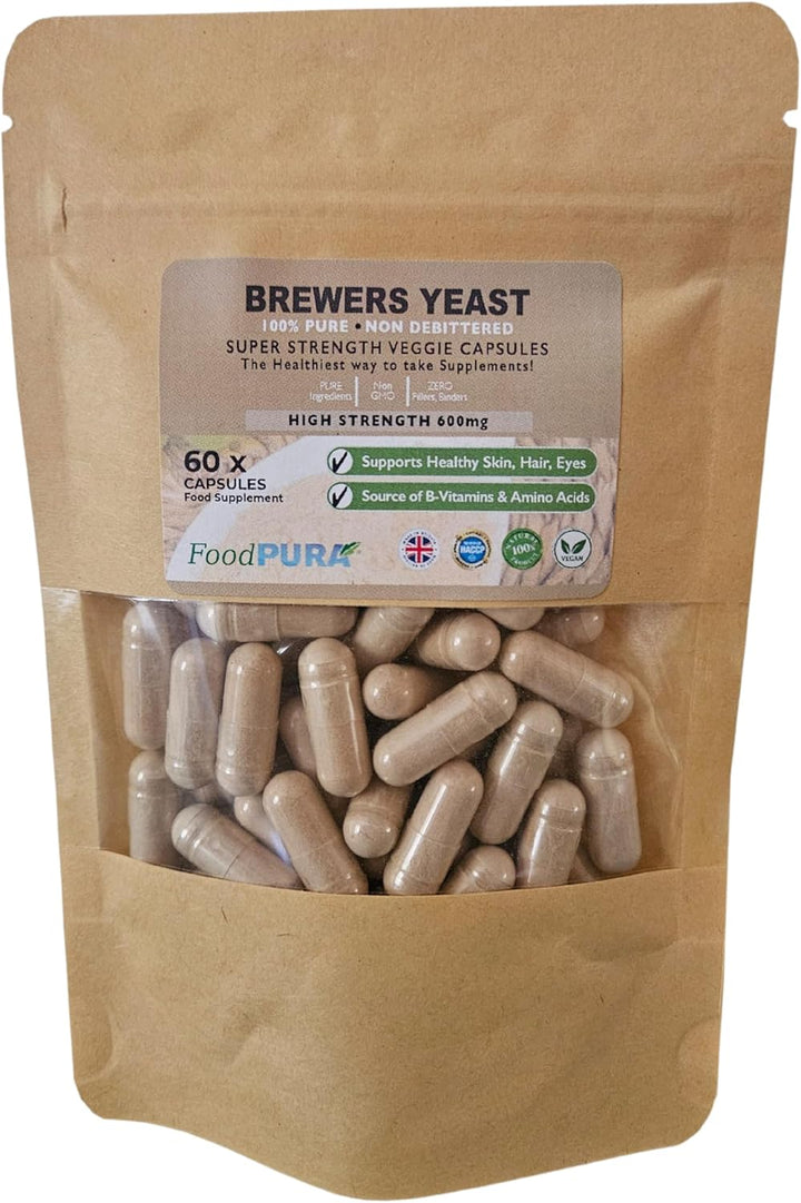 90 X 600Mg Brewers Yeast Capsules 100% Pure & Natural Not Debittered HACCP Certified Manufactured in the UK (90)