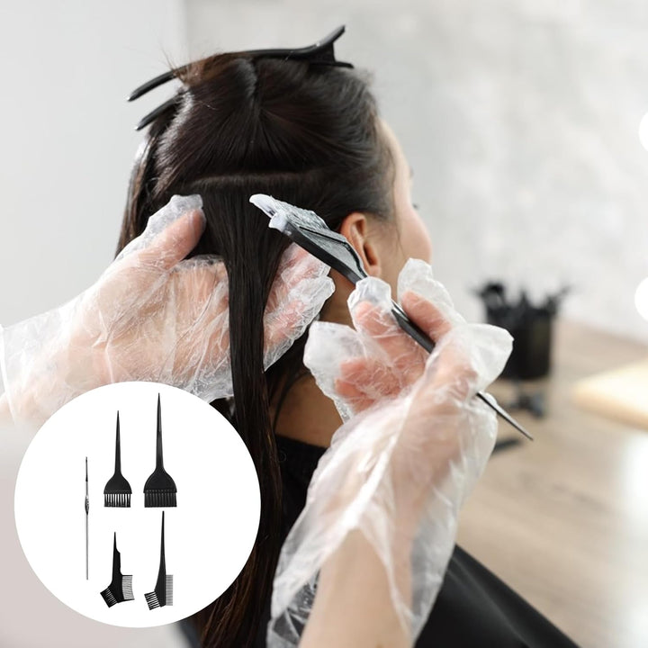 1 Pcs Silicone Pre-Punched Hair Highlighting Cap for Colouring and Streaking, with 5 Coloring Brushes and 1 Needle, for Salon Use.