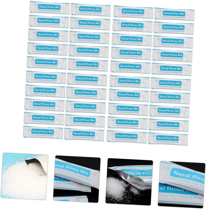 80 Pcs Nasal Salt Packets Iodine-Free Instant Dissolving Rinse Mix for Nose Care for Allergies and Sinus Relief Convenient for Daily Use