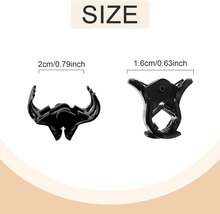 24 Pcs Mini Hair Clips, Claw Clips, Non Slip Plastic Hair Claws, Hair Accessories for Women and Girls (Black)