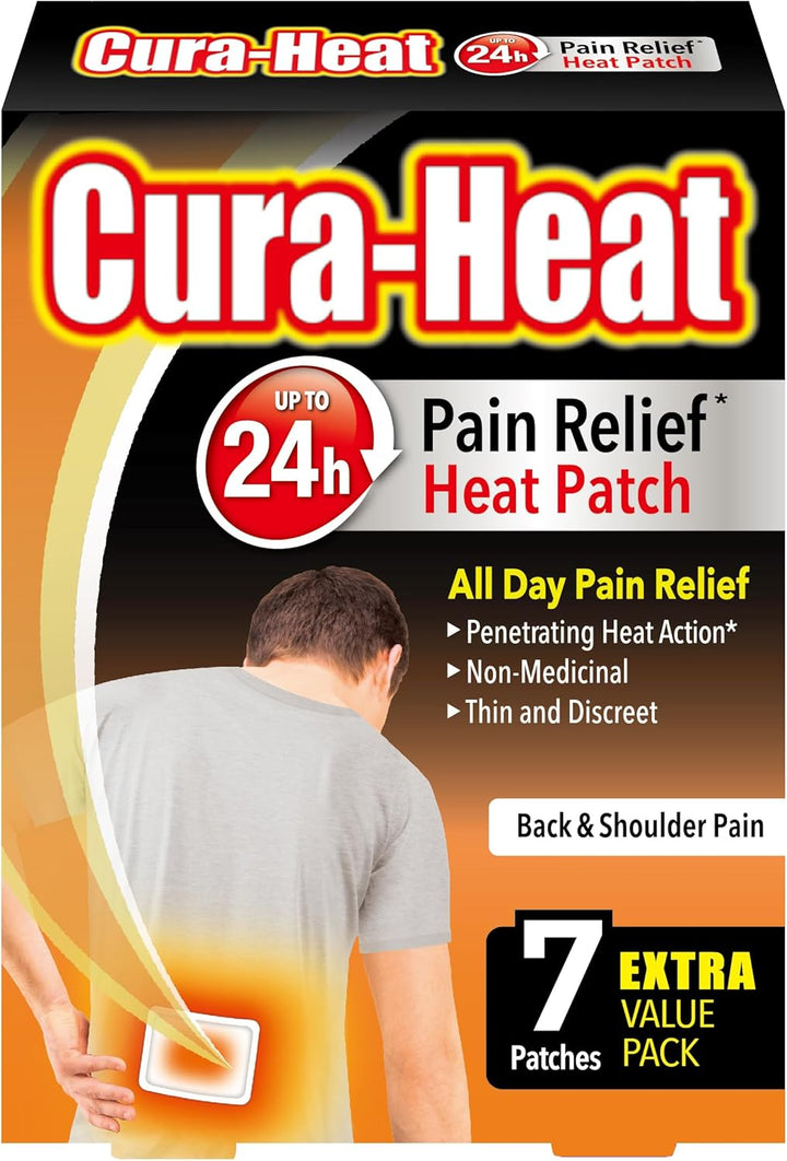 Back and Shoulder Pain Heat Patch | 7 Patches | Targeted Pain Relief | Pain Relief up to 24H | Penetrating Heat Action