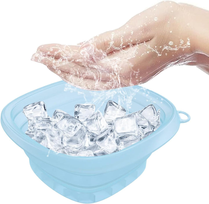 Ice Face Bowl, Silicone Facial Basin, 9.45X1.18 In, Foldable Cooling Washbowl, Skin Tightening Tool, Travel Bathroom Indoor Outdoor, Cold Compress Use for Hotel Home Trip Vacation Routine