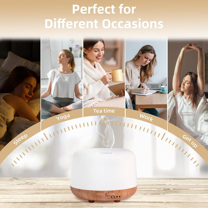 300ML Essential Oil Diffuser,Remote Control Aromatherapy Diffusers Humidifier with Adjustable Mist Mode & Waterless Auto-Off and 7 LED Light Colors for Bedroom,Office,Trip Yoga, SPA, Baby