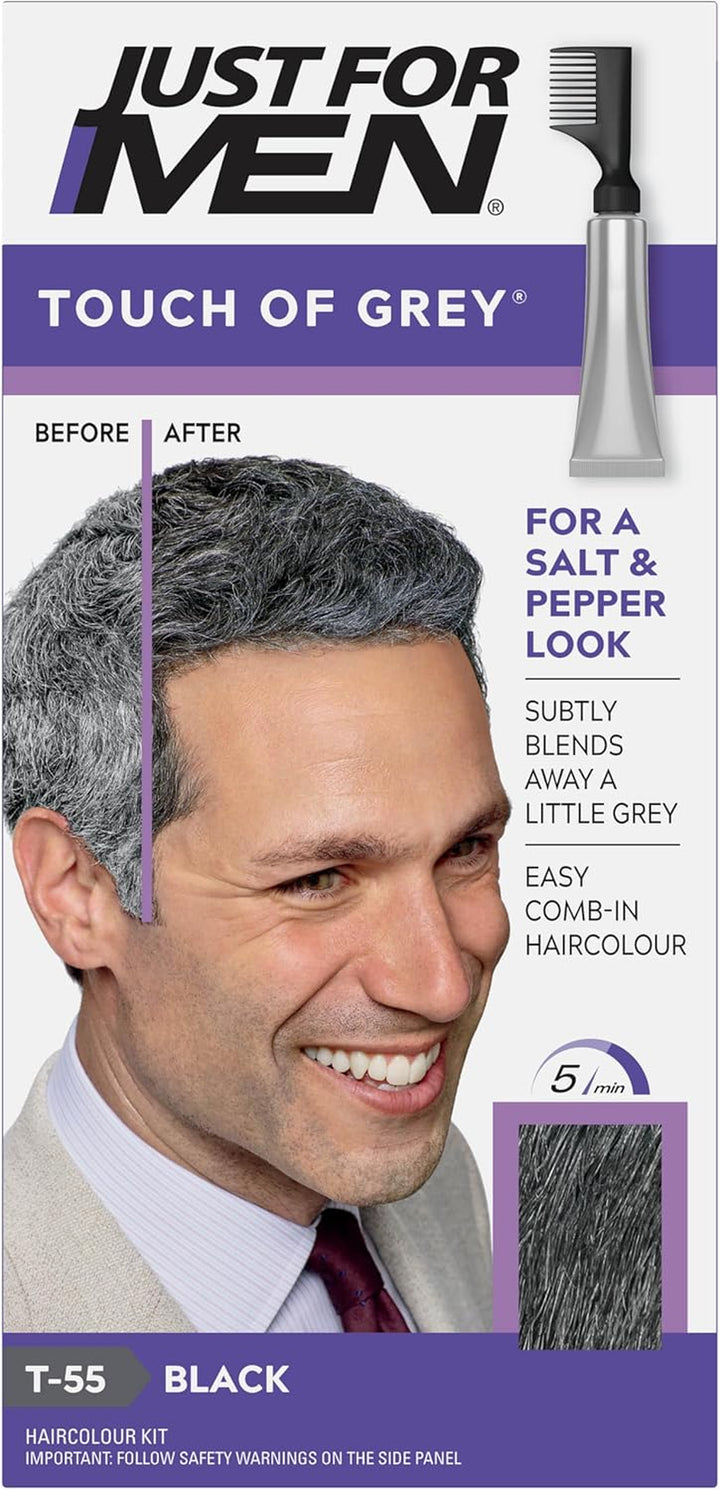 Touch of Grey, Black Hair Dye for a Natural Salt & Pepper Look, T55