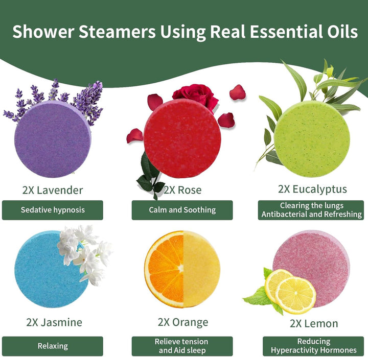 Gifts for Women Shower Steamers Aromatherapy,Perfect Self Care Relaxation, Body Restore,Shower Bombs with Multiple Fragrances,Birthday and Mother'S Day Women, Mum, Girls, Home SPA Stress (12 Pcs)