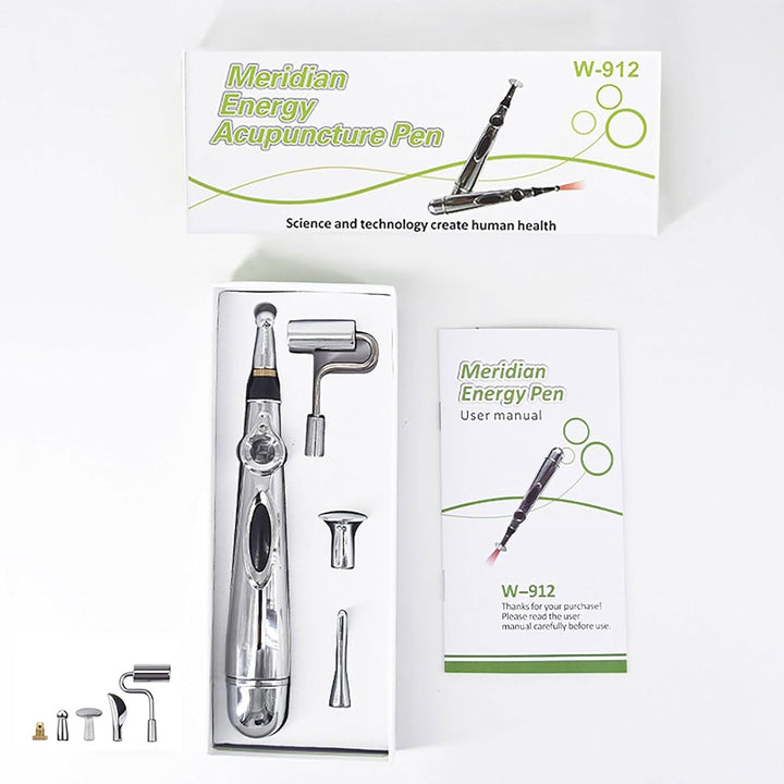 Acupuncture Pen, Electronic Acupuncture Pen, 5 in 1 Electronic Massage Pen, Acupuncture Machine Meridian Pen for Muscle Healing, Pain Relief (Battery Not Included)