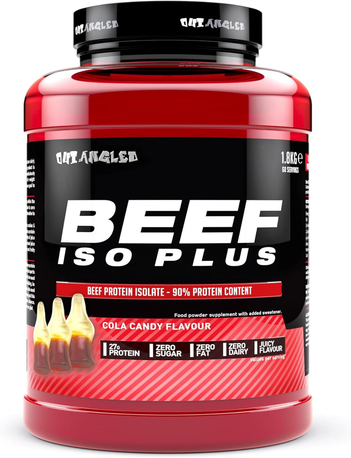 Beef Iso Plus, Beef Protein Isolate Powder, High Protein, Zero Fat and Sugar | 1.8Kg, Orange Burst | Halal, Paleo and Keto Friendly, Dairy and Gluten Free