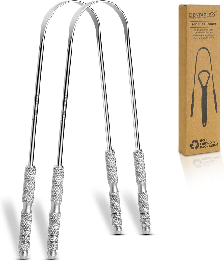 Tongue Scraper Metal Stainless Steel Tongue Scrapers for Adults Restore Fresh Breath Improve Taste and Oral Health with Our Tongue Cleaners Suitable for Men & Women Personal Hygiene - Tongue Scraper 2