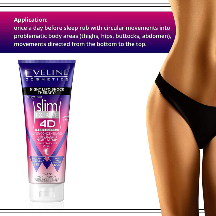 Slim Extreme 4D Super Concentrated Cellulite Slimming Hot Cream for Women Fast Fat Burning | 2-Week Lipo Shock Thearpy | Flat Belly, Slim Legs Waist , 250 ML, 1 Count (Pack of 1)