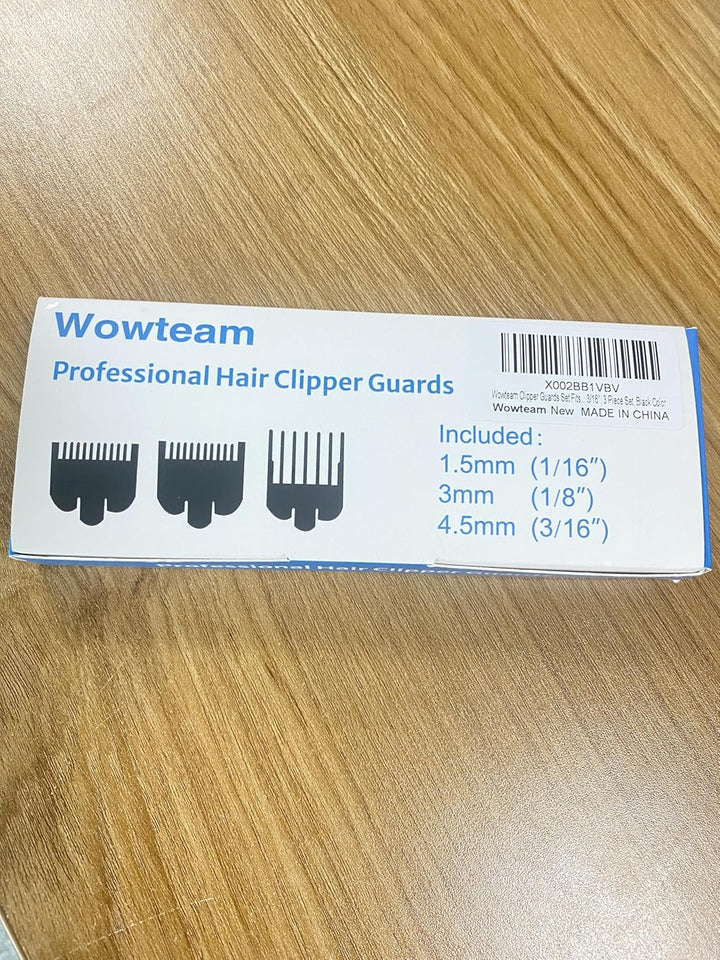Clipper Guards Set Fits for Most Wahl Clippers and Babyliss FX870, Clipper Guides Replacement - 1/16”, 1/8", 3/16", 3 Piece Set, Black Color