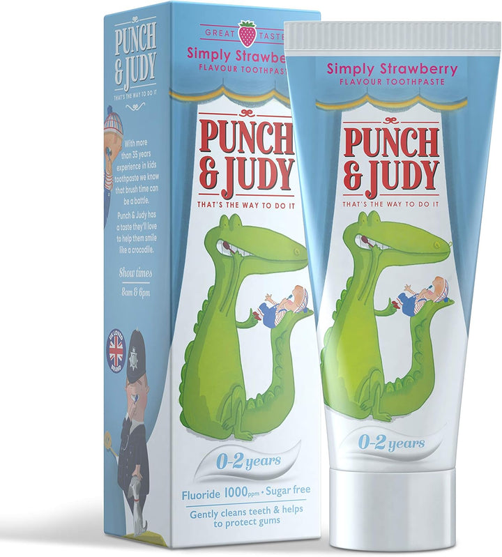 Punch & Judy Kids Toothpaste - Baby Strawberry Flavour, 0-2 Years, Fluoride, Sugar Free 50Ml (Pack of 1)