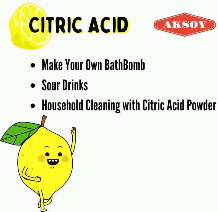 Citric Acid Food Grade 2300Gr || Non-Gmo, Anhydrous, Make Your Own Bathbomb, No Additives, Sour Drinks, Household Cleaning with Citric Acid Powder (Packaging May Vary)