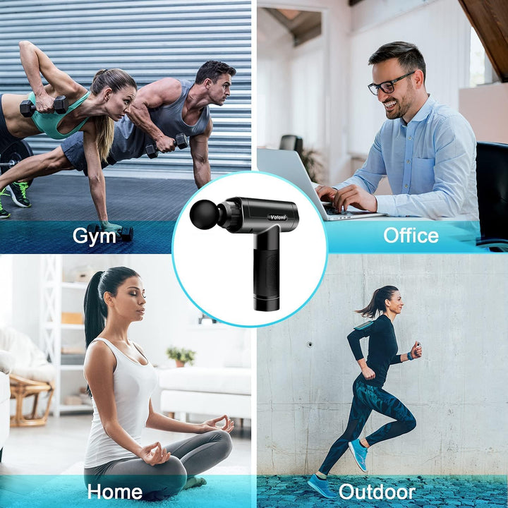 Massage Gun Deep Tissue - Portable Muscle Massage Gun, 30 Speeds with LCD Touch Screen, Electric Back Massager for Pain Relief, 6 Heads for Shoulder & Body Relaxation (Black)