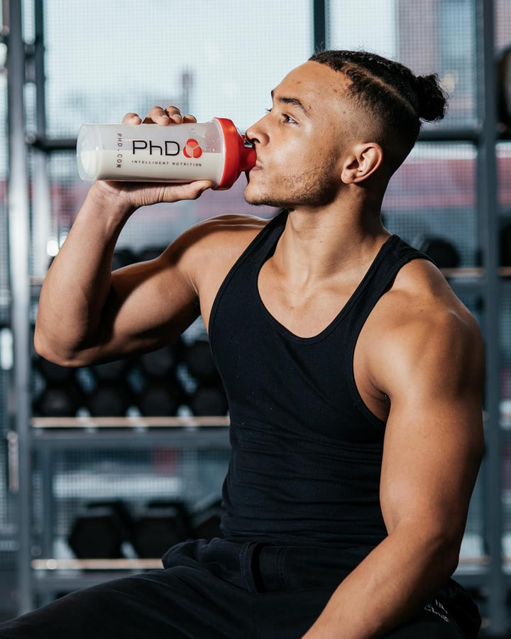 Nutrition Mixball Shaker, Shaker for Protein Shakes, Wire Mixball Whisk, Red Non-Drip Screw Lid, Transparent Colour, 600 Ml