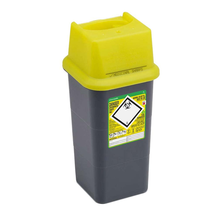 7 LITRE CONTAMINATED SHARPS BIN for CLINICAL WASTE