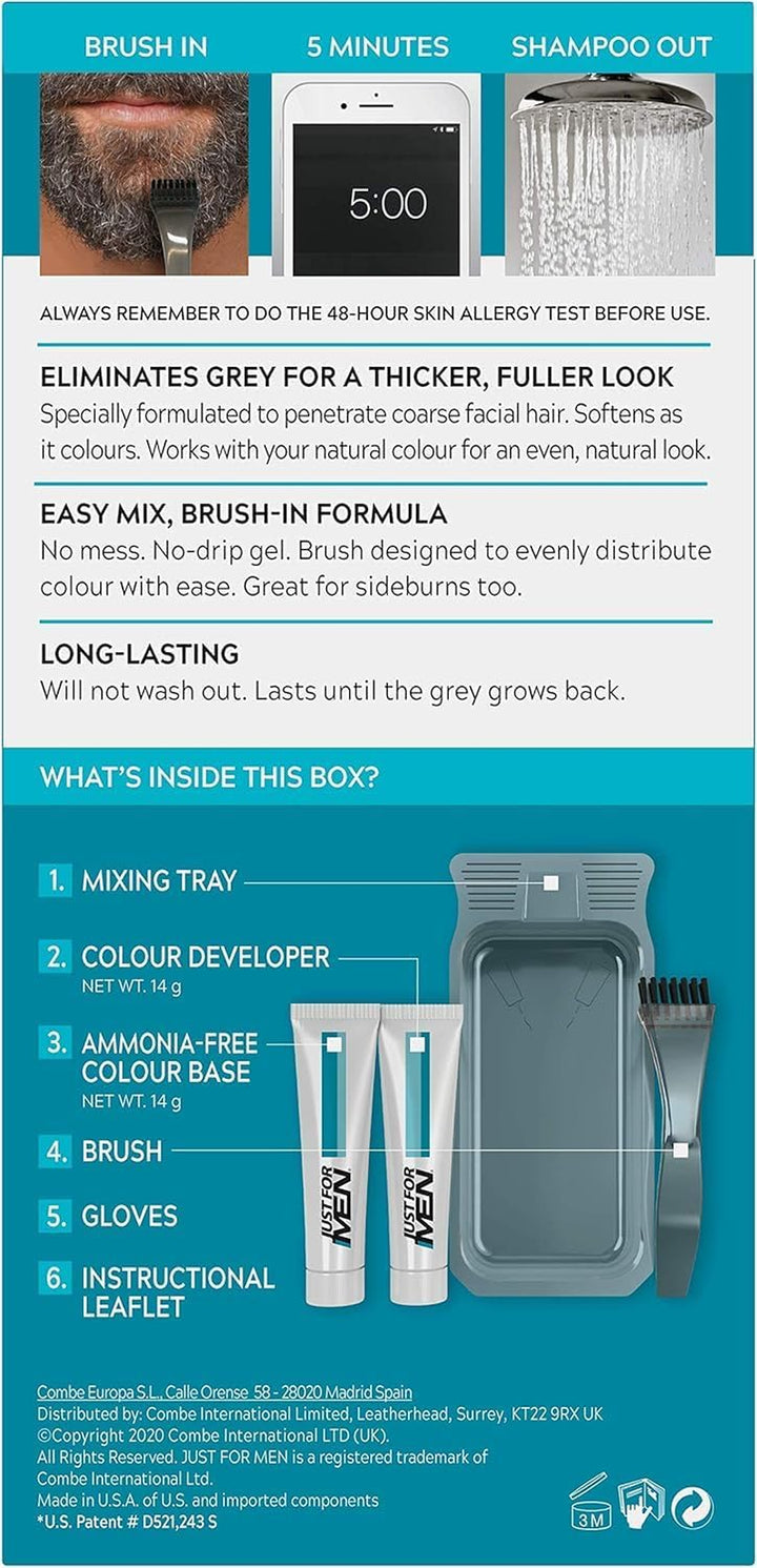 Moustache & Beard Medium Brown Dye, Eliminates Grey for a Thicker & Fuller Look � M35