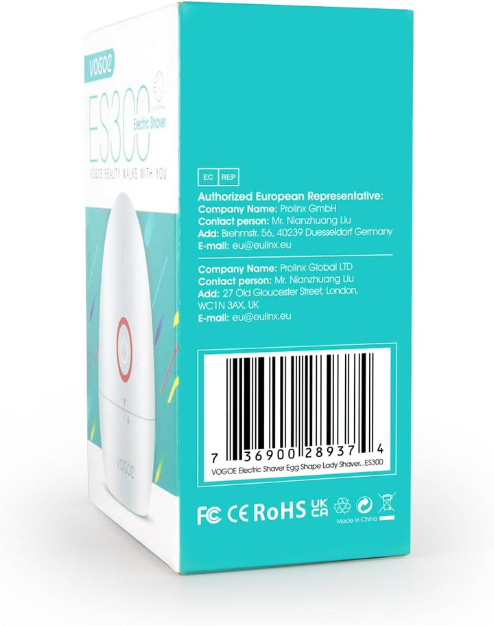 Electric Shaver for Women, Wet and Dry Rotary Razor, Hair Remover for Leg Face Lips Bikini Line, Rechargeable Waterproof and Cordless Trimmer Egg Shape ES300 (Gold)