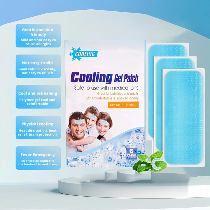 Cooling Pad Cooling Gel Fever Patches for Kids & Adults - Soothing Forehead Strips to Reduce Temperature for Babies, Children, and Grown-Ups