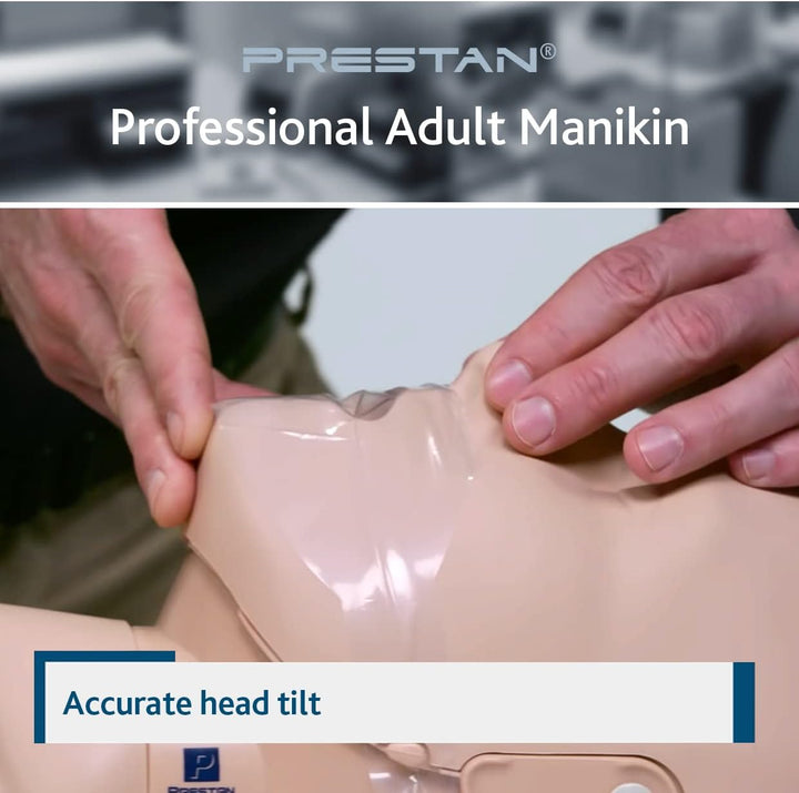 Lightweight Professional Adult CPR/AED Training Manikin with CPR Monitor - Real Life Training & Visual Feedback for Training Students - Includes 10 Lung Bags