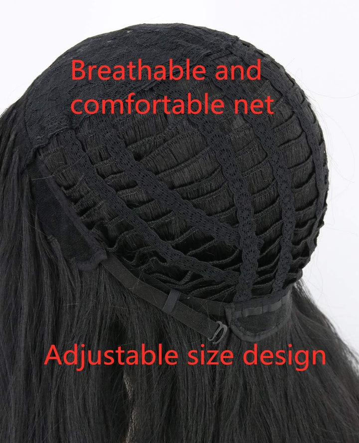 Women'S Long Black Straight Wig Cosplay Wig Halloween Costume Wigs (Black)