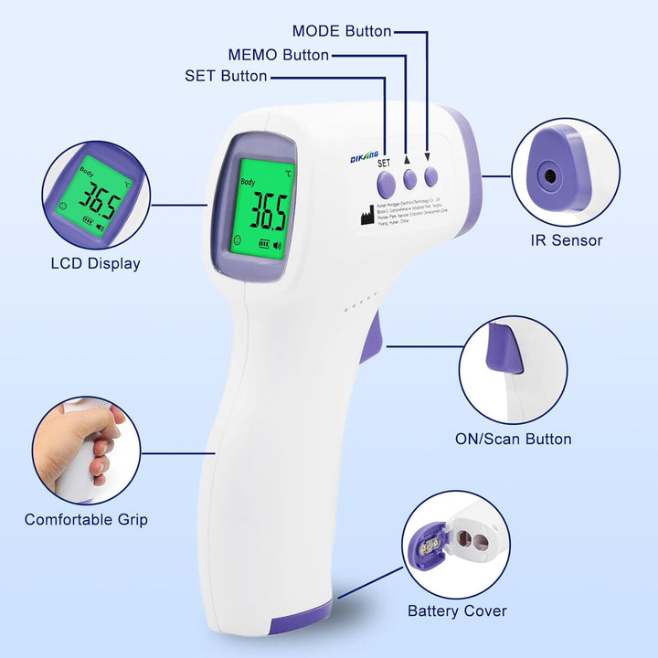 No Touch Forehead Thermometer for Adults and Kids Infrared Digital Thermometer Touchless Baby Thermometer Accurate Fast Readings for Home Use Family Healthcare Temperature Measurement
