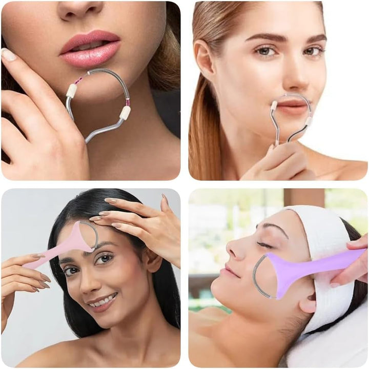 3 PCS Spring Facial Hair Remover Manual Epilator Spring Handle Hair Remover Spring Epilator for Women Face Hair Removing (Random Color)