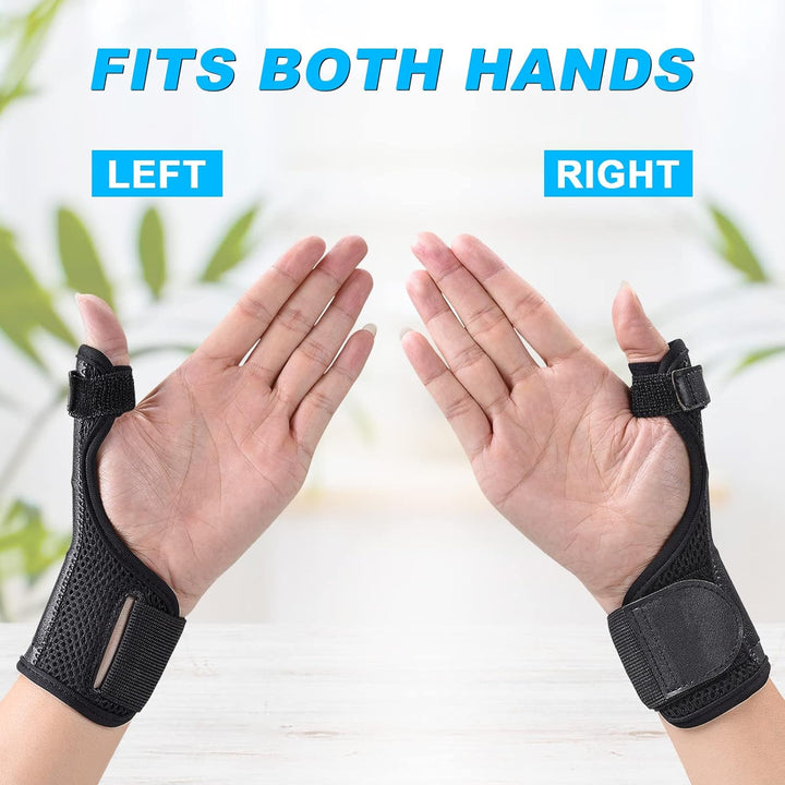 Reversible, Thumb Spica Splint for Right & Left Hand, Breathable Thumb & Wrist Support with Two Metal Splint, Trigger Thumb Immobilizer for Arthritis, Tendonitis, Sprains, L