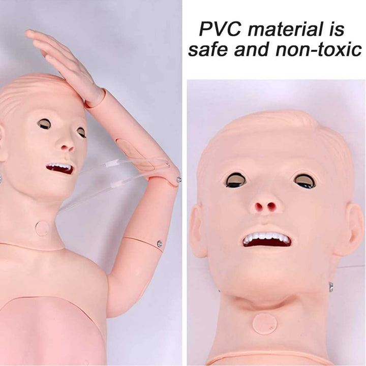 170Cm Life Size Patient Care Manikin Training Cpr Simulator Basic Geri Nursing Skills Geriatric Human Model Mannequin Full Body for Students Education Teaching Medical Training Skills