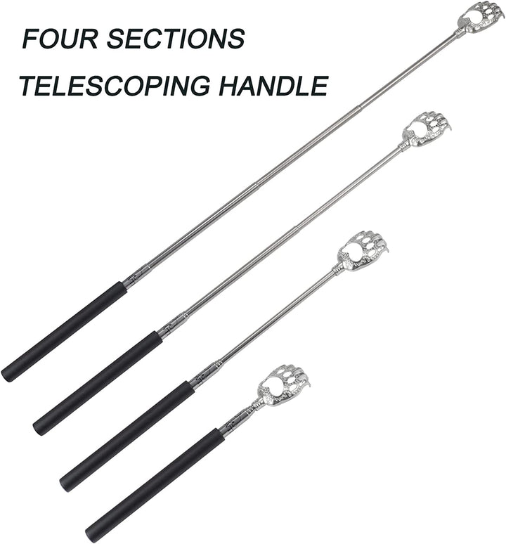 Back Scratcher,  Bear Claw Telescopic Back Scratcher Portable Extendable Stainless Steel Back Massager for Adults Stocking Fillers for Men Women Gifts for Men Dad Husband