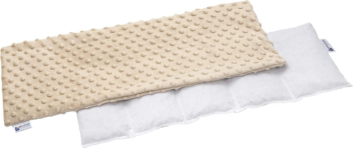 Cherry Stone Pillow 60X20Cm 800G 100% Cotton 5-Chamber Eco Natural Heat Pillow Cold Therapy Removable Pillowcase (Grid)
