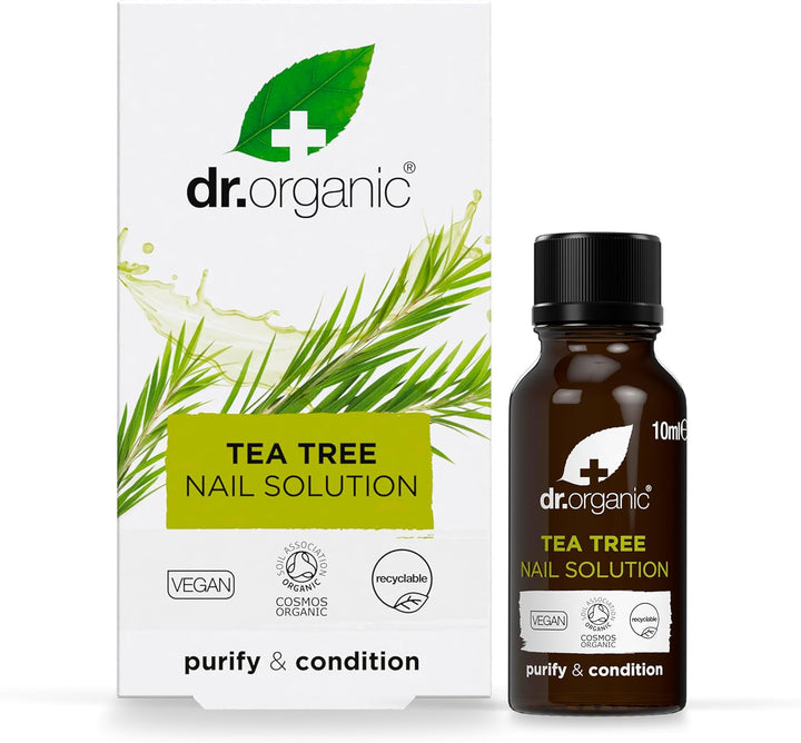 Tea Tree Nail Solution, Purifying, Conditioning , Mens, Womens, Natural, Vegan, Cruelty-Free, Paraben & Sls-Free, Recyclable & Recycled Ocean Bound Plastic, Certified Organic, 10Ml