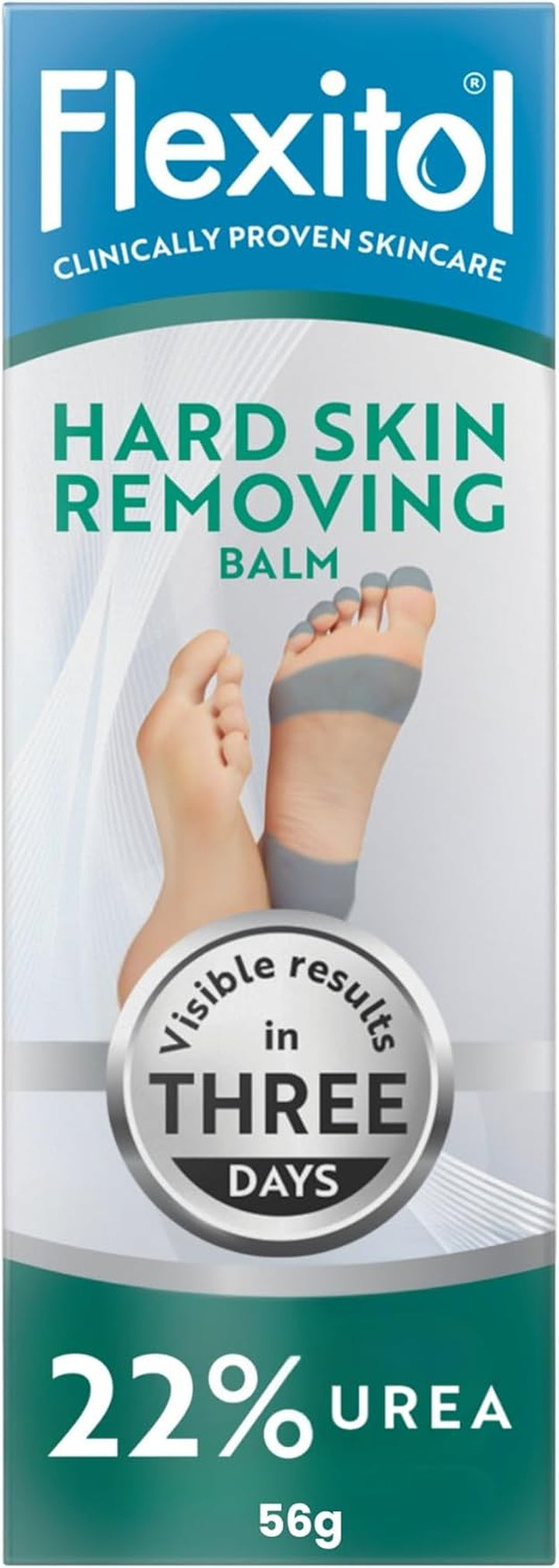 Hard Skin Removing Balm, Results in 3 Days, Exfoliates Hard and Dead Skin, Immediately Softens Feet, with Salicylic Acid, 22% Urea, with Glycolic Acid, Clinically Proven Formula, 1 X 56G
