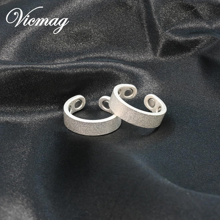 2PCS Copper Magnetic Rings for Women & Men with Strong Ultra Strength Magnets 99.99% Solid Pure Copper Adjustable with Gift Box