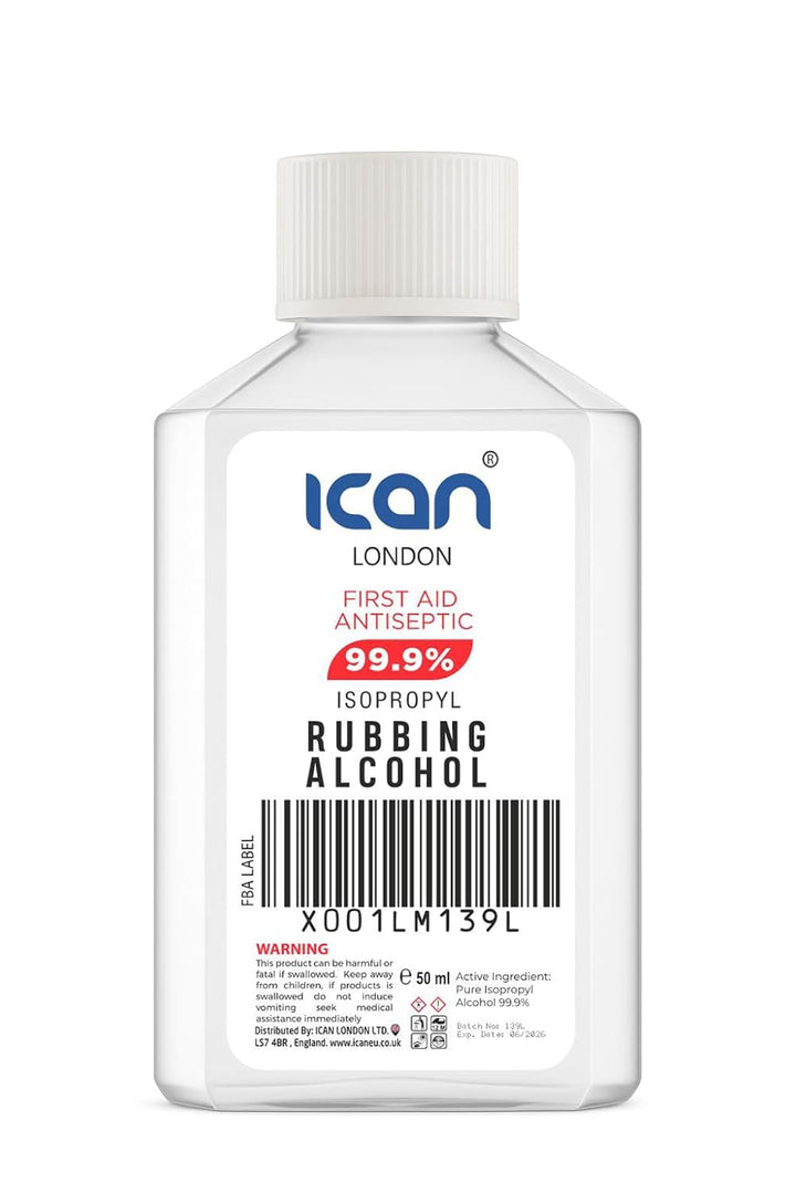 Isopropyl Rubbing Alcohol 99.9% First Aid Antiseptic Disinfectant 50Ml Travel Size