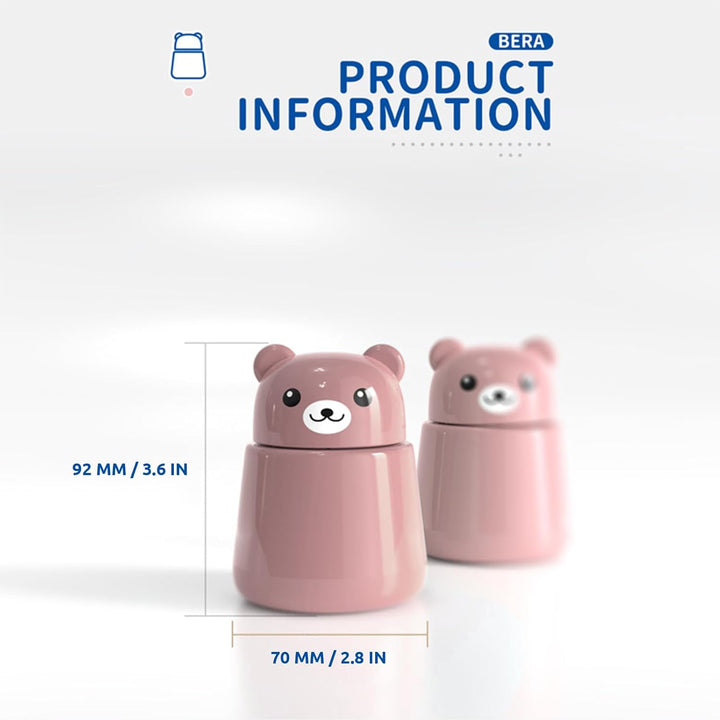 Bear-Shaped Pill Crusher for Seniors, Kids, Cats & Dogs, Pets - Easy Grind Medication Grinder for Vitamins, Pet Medicine & Tablets - Eco-Friendly ABS Plastic (Pink)