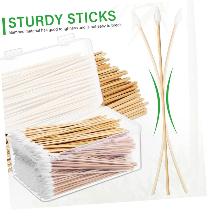 500Pcs Long Precision Cotton Swabs Ear Cleaning Swabs Makeup Applicator Sticks Cotton Tipped Applicator Keyboard Cleaning Tools