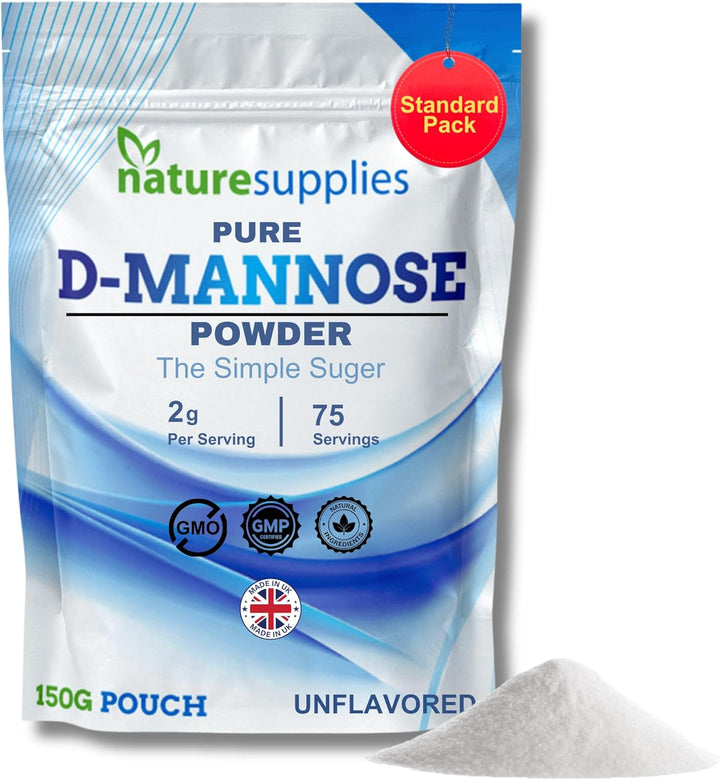 D Mannose Powder 150 G Pack - Pure D-Mannose for Natural Support - (NOT D Mannose Capsules or Tablets) GMO Free, Vegan Friendly, No Chemicals - High Strength Dmannose Supplement by