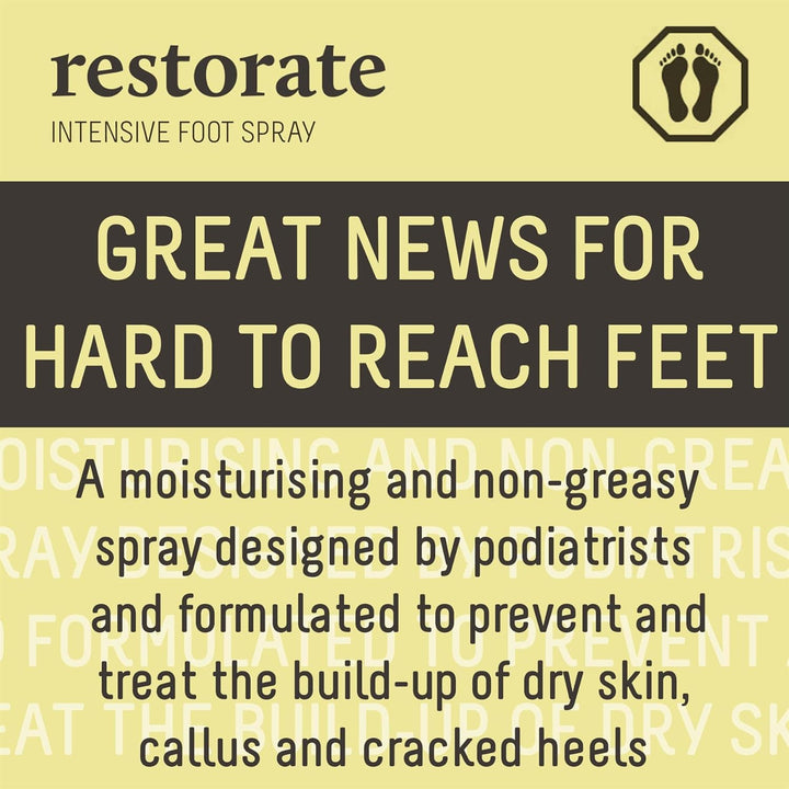 Intensive Foot Spray 113Ml - No-Touch & Non Greasy Application - Podiatrist-Designed Luxury Cracked Heel & Callus Repair - Contains 25% Urea, Vit B5 & Aloe Vera