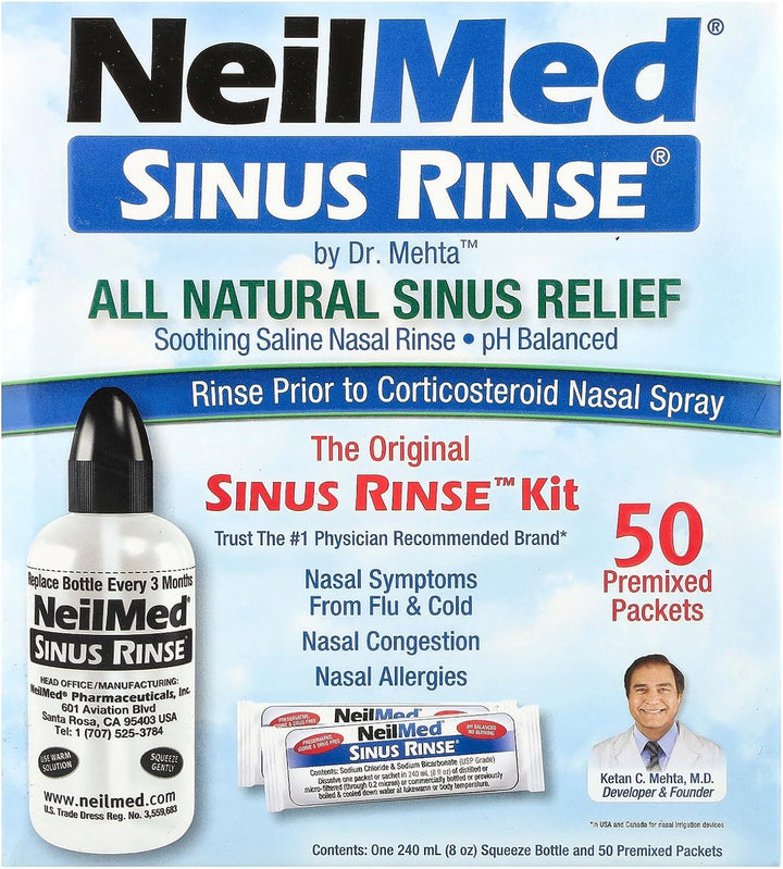 Original Sinus Rinse Kit with 60 Premixed Sachets