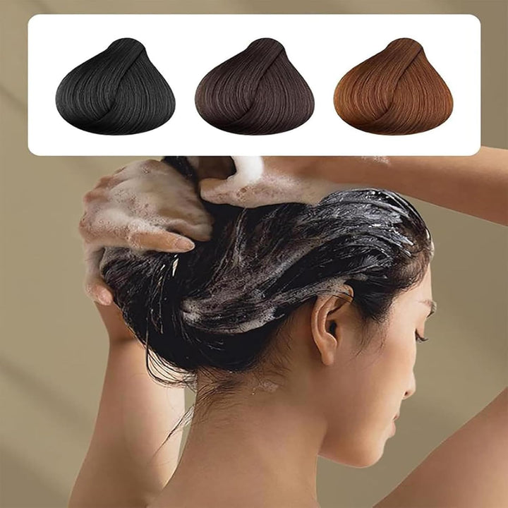 Mild Formula Long Lasting Hair Dye Set, Plant Extracts Long Lasting Hair Color Dye Cream, Gray Hair Coverage, Nourishing, Natural (Chestnut Brown)