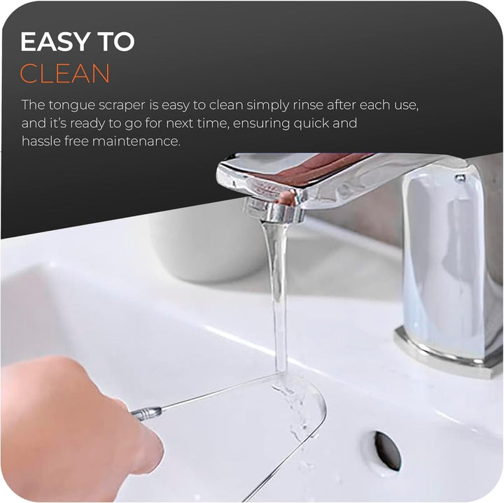 Tongue Scraper, 2 U-Shaped - Tongue Cleaner Stainless Steel, Optimal Oral Hygiene - Fresh Breath & Healthy Mouth Tongue Scrapers for Adults & Kids