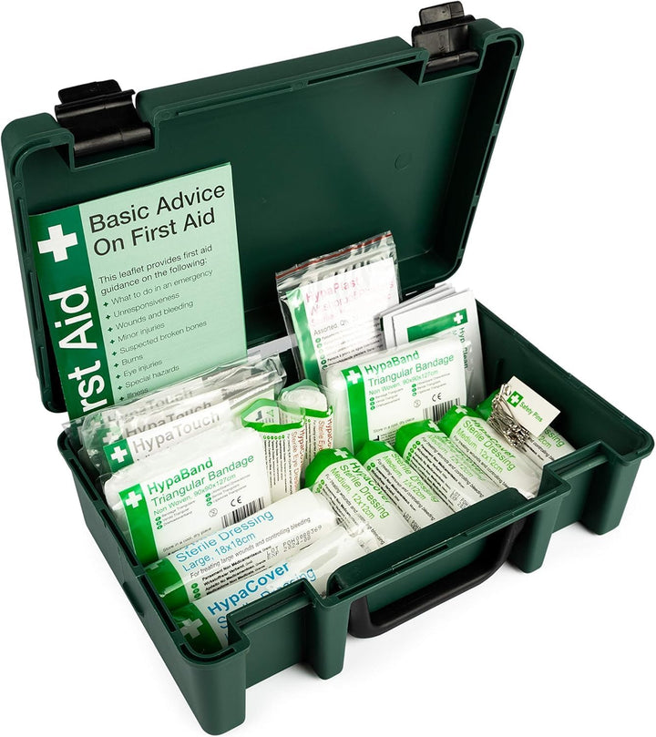 10 Person Workplace First Aid Kit, HSE Compliant & Fully Stocked, Compact Wall-Mountable Case, Ideal for Offices, Shops, Vehicles & Small Businesses, Meets UK Health & Safety Standards (1)
