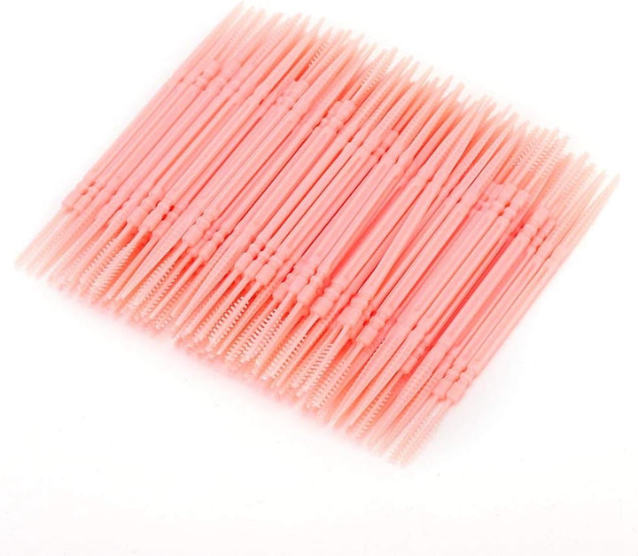 Double Head Teeth Cleaning Toothpick Oral Care Floss Pick 1100Pcs Box for Large Tooth Crevice (Pink)