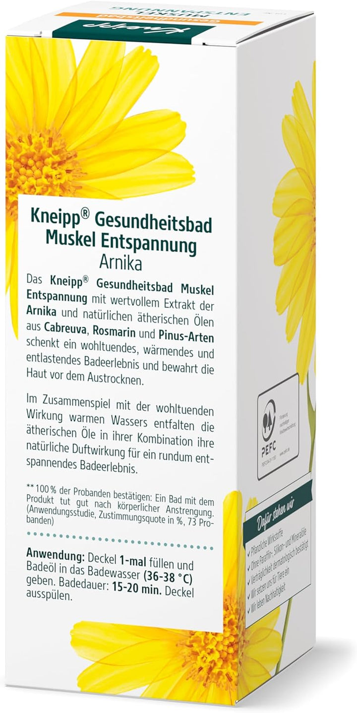 Health Bath Muscle Relaxation - Bath Oil with Valuable Extract of Arnica & Essential Oils from Cabreuva, Rosemary & Pinus Species - Invigorates & Does Well after Physical Effort - 100 Ml