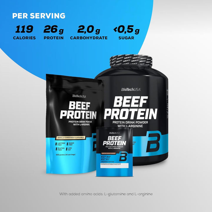 Beef Protein, 87% Hydrolysed Protein Peptide Formula, Lactose & Gluten-Free, Low-Fat, Sugar-Free, Paleo Diet-Friendly, 1816G, Vanilla-Cinnamon