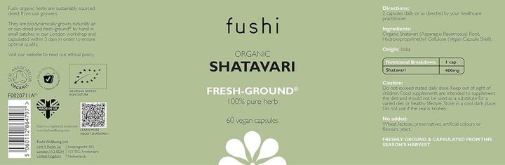 Shatavari Organic Herbal Supplement 60 Caps | Fresh-Ground Wholefood | Female Balance | Women’S Health Supplement | Ethical & Vegan