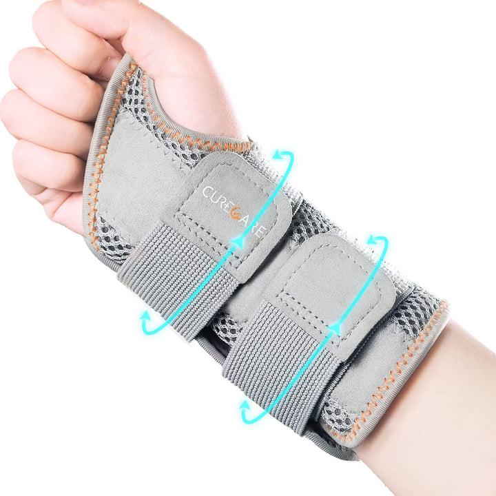 New Updated Carpal Tunnel Wrist Splint, Adjustable Wrist Support Brace with 2 Straps, Professional Wrist Stabilizer for Pain Relief, Repetitive Injuries Recovery (Left Hand-Gray, L/XL)